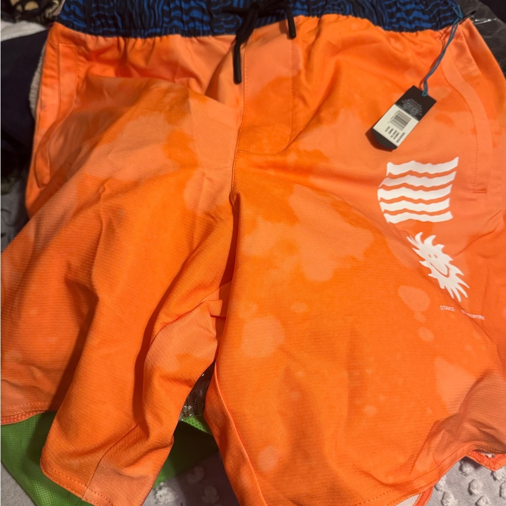Stance Orange Athletic Shorts